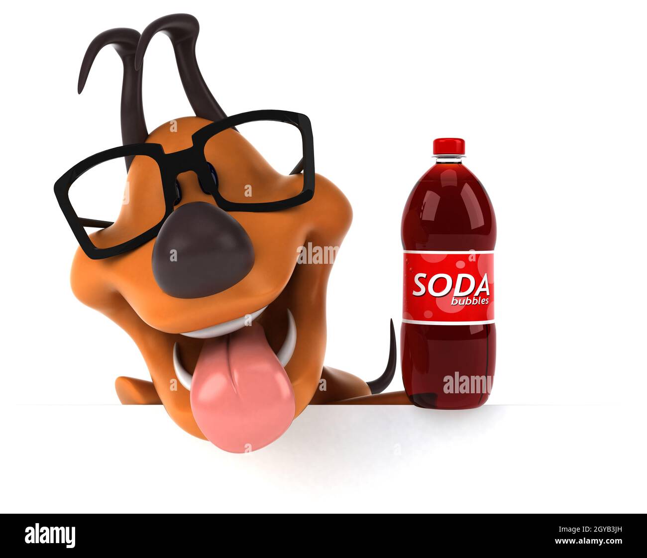 Fun dog - 3D Illustration Stock Photo
