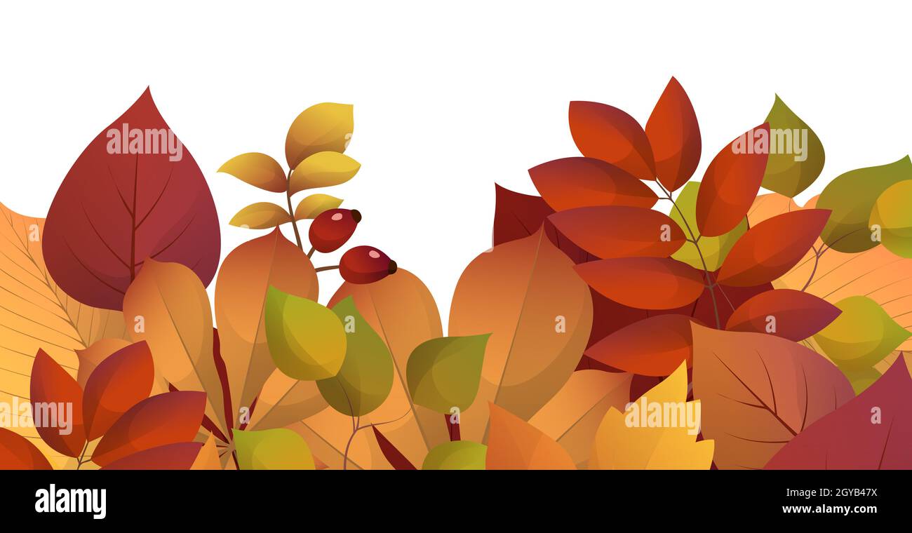 Realistic autumn leaves on a light background - Vector illustration ...