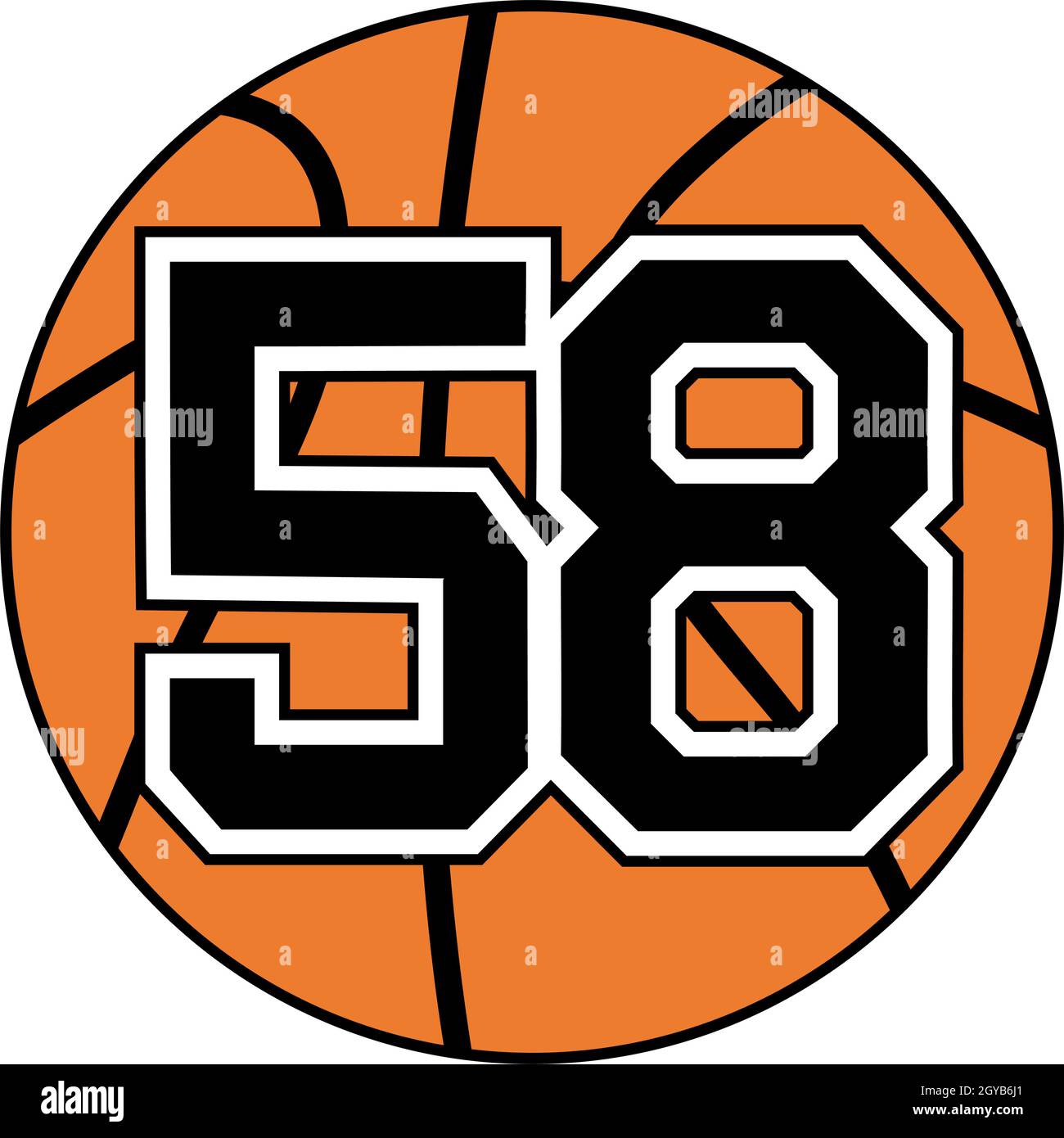 ball of basketball symbol with number 58 Stock Vector Image & Art - Alamy