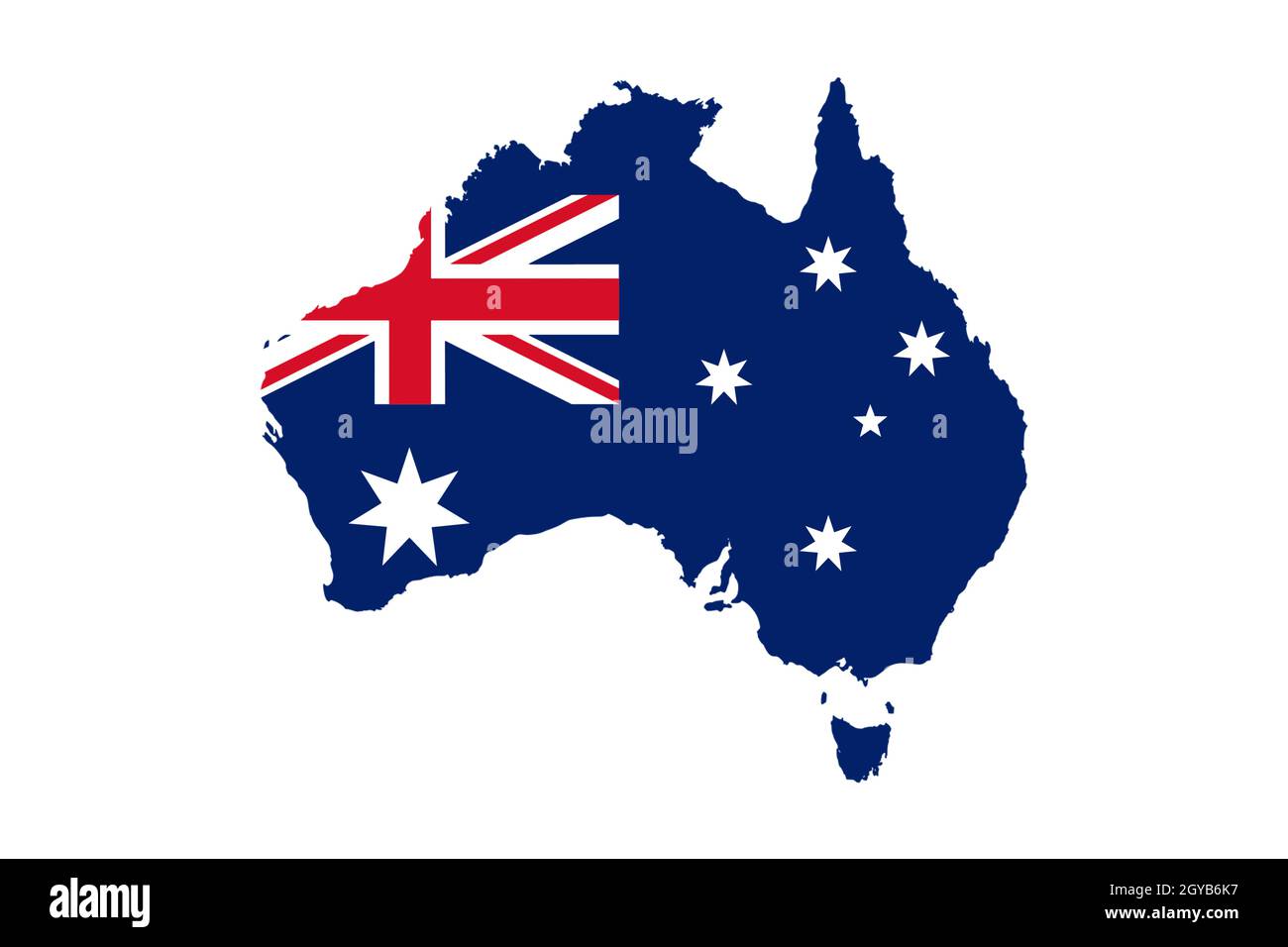 Australian map with Flag of Australia. National emblem 3D illustration ...