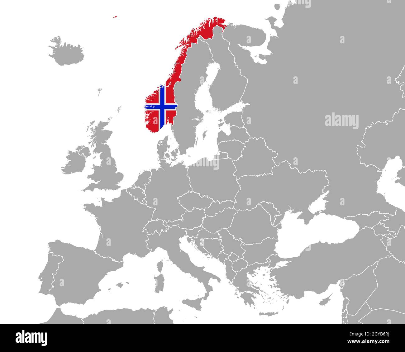 Karte und Fahne von Norwegen in Europa Stock Photo