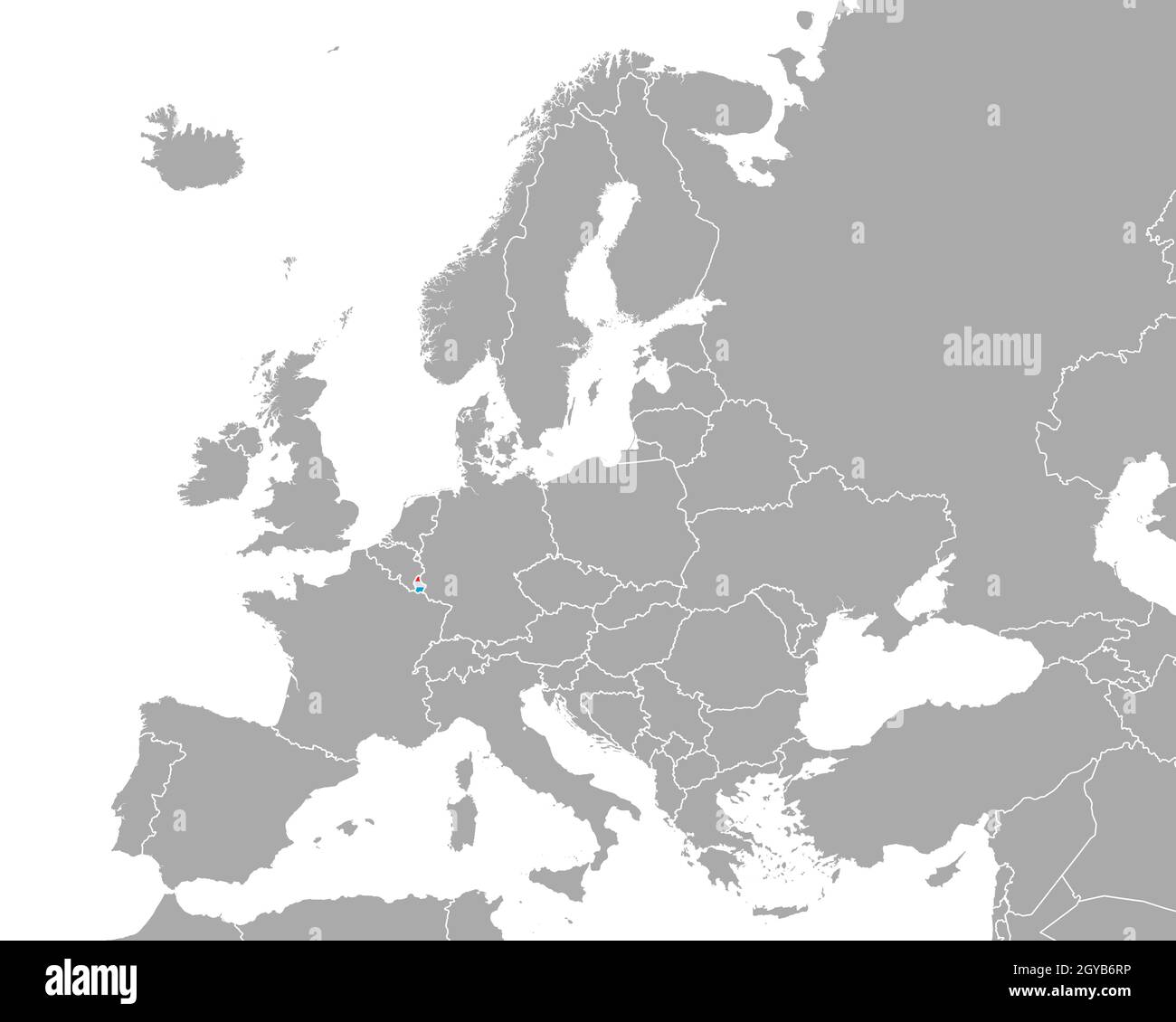 Karte und Fahne von Luxemburg in Europa Stock Photo