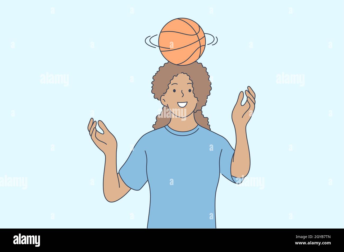 Basketball, sport, recreation, summertime concept. Young african