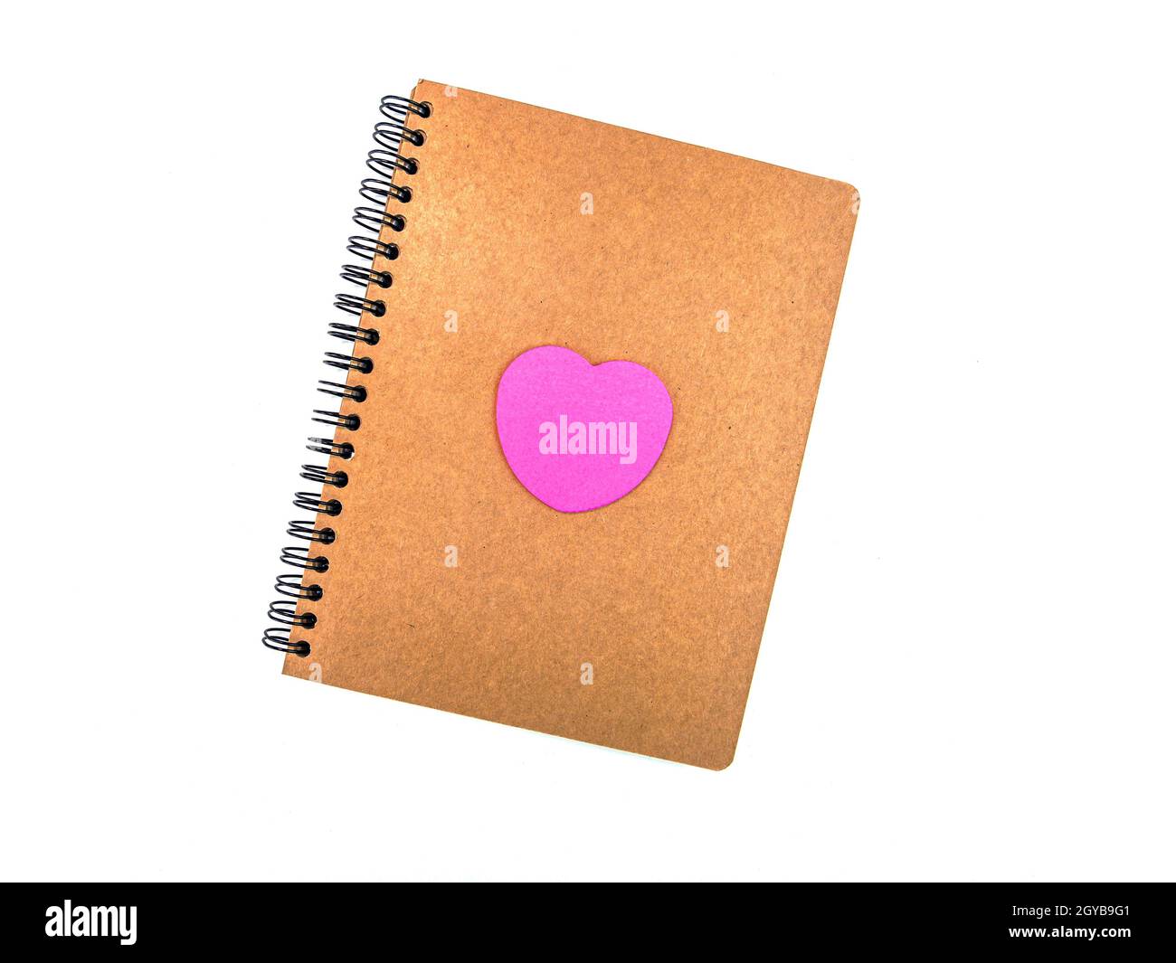 Notepad with a heart symbol on a white background on Valentine's Day ...