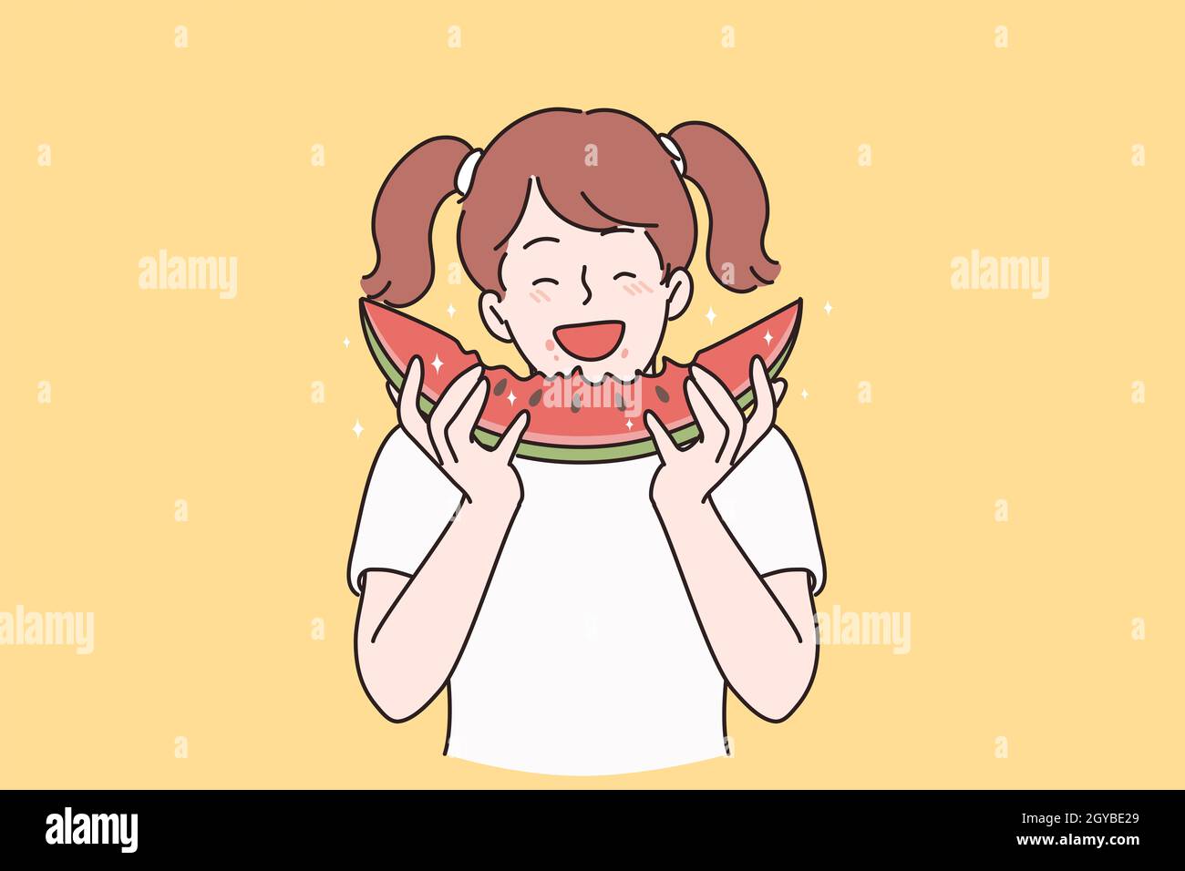 Premium Vector  Young schoolgirl enjoying her lunch break little pupil  girl character munching food savoring every bite creating cheerful moments  in the school cafeteria cartoon people vector illustration