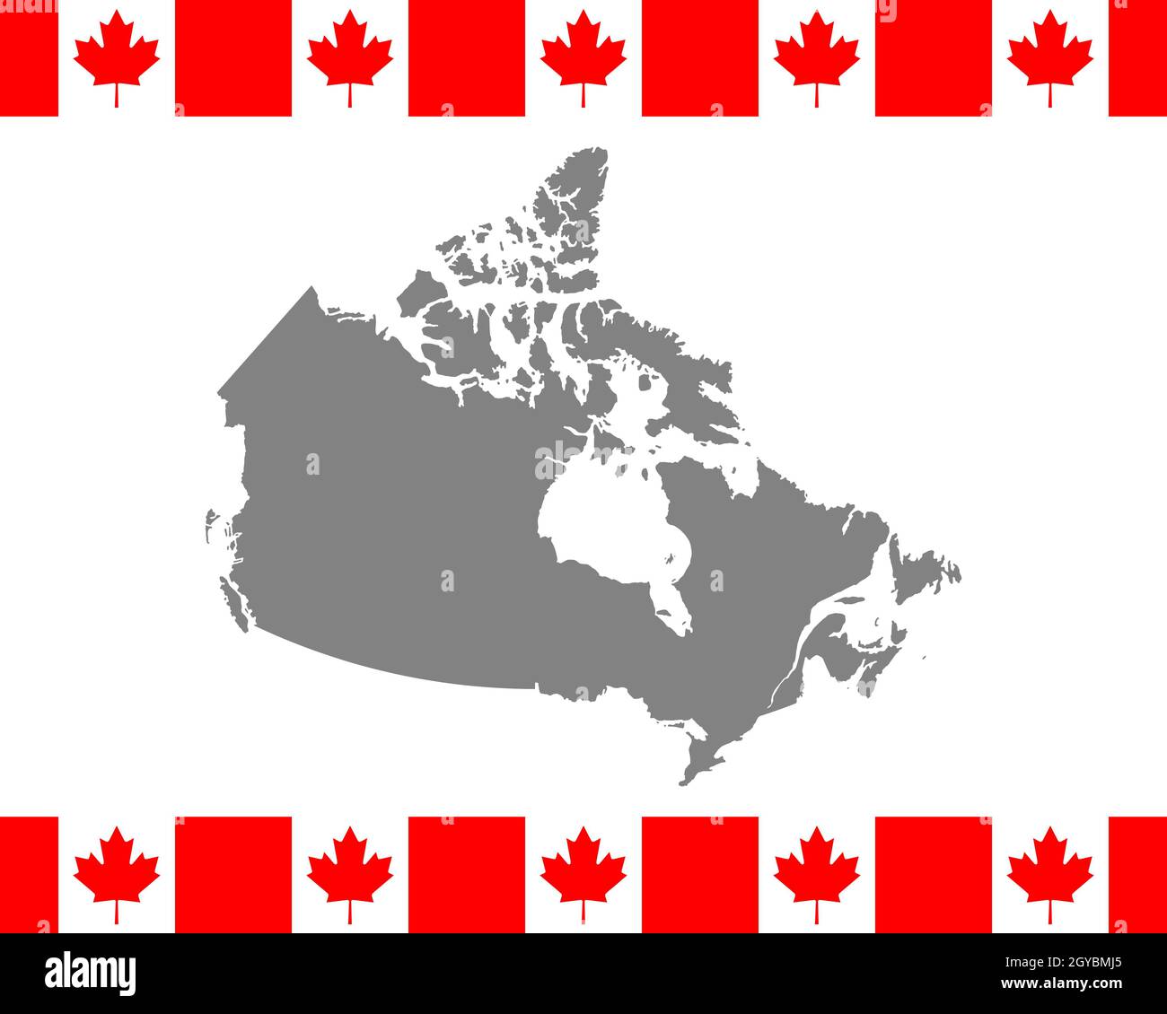 Canadian flag and map Stock Photo