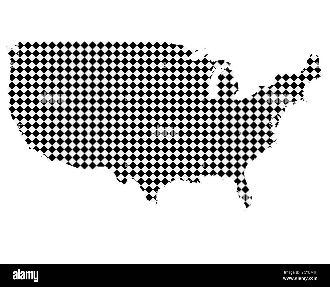 Karte der USA mit kleinen Rauten Stock Photo
