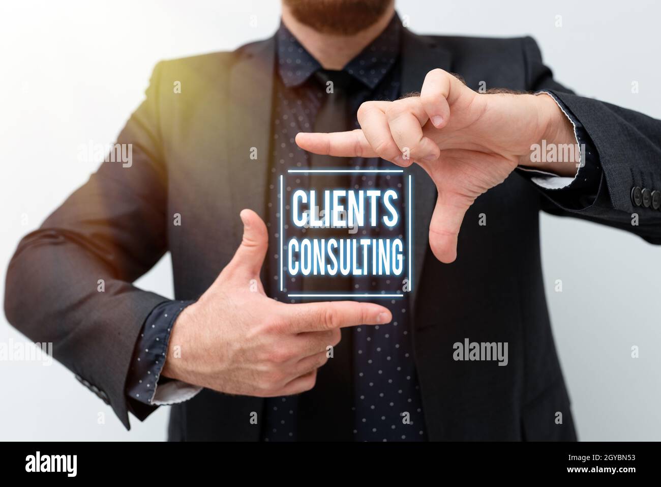 Sign displaying Clients Consulting, Business concept providing of expert knowledge to a third party for a fee Presenting New Plans And Ideas Demonstra Stock Photo