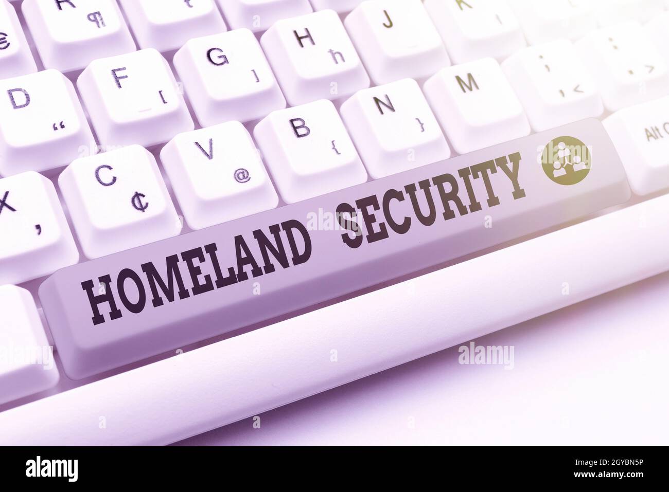 Writing displaying text Homeland Security, Business overview federal agency designed to protect the USA against threats Abstract Typist Practicing Spe Stock Photo