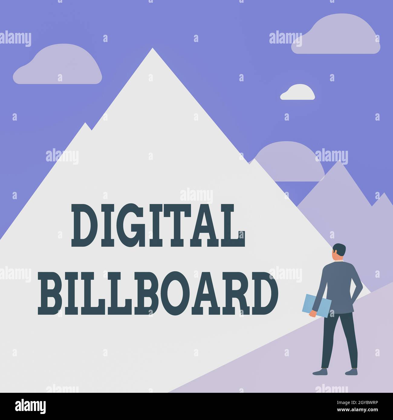 Text caption presenting Digital Billboard, Business concept billboard