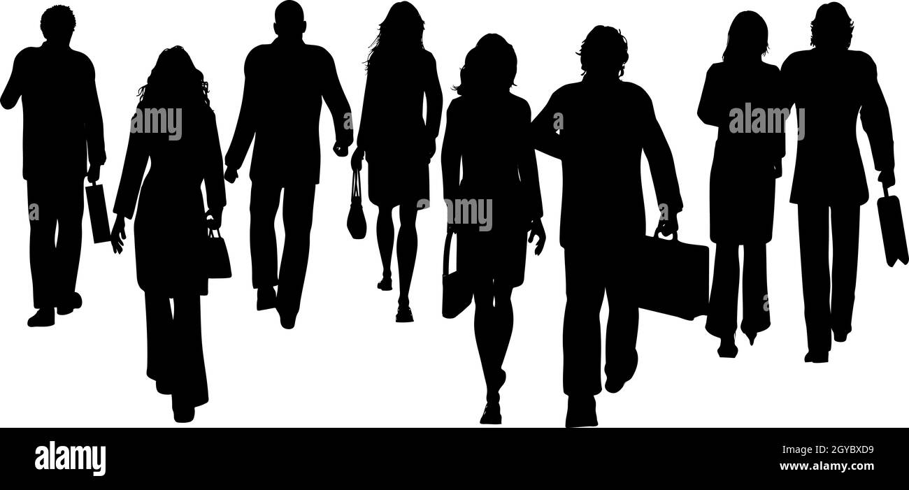 Silhouettes of business people walking Stock Photo - Alamy