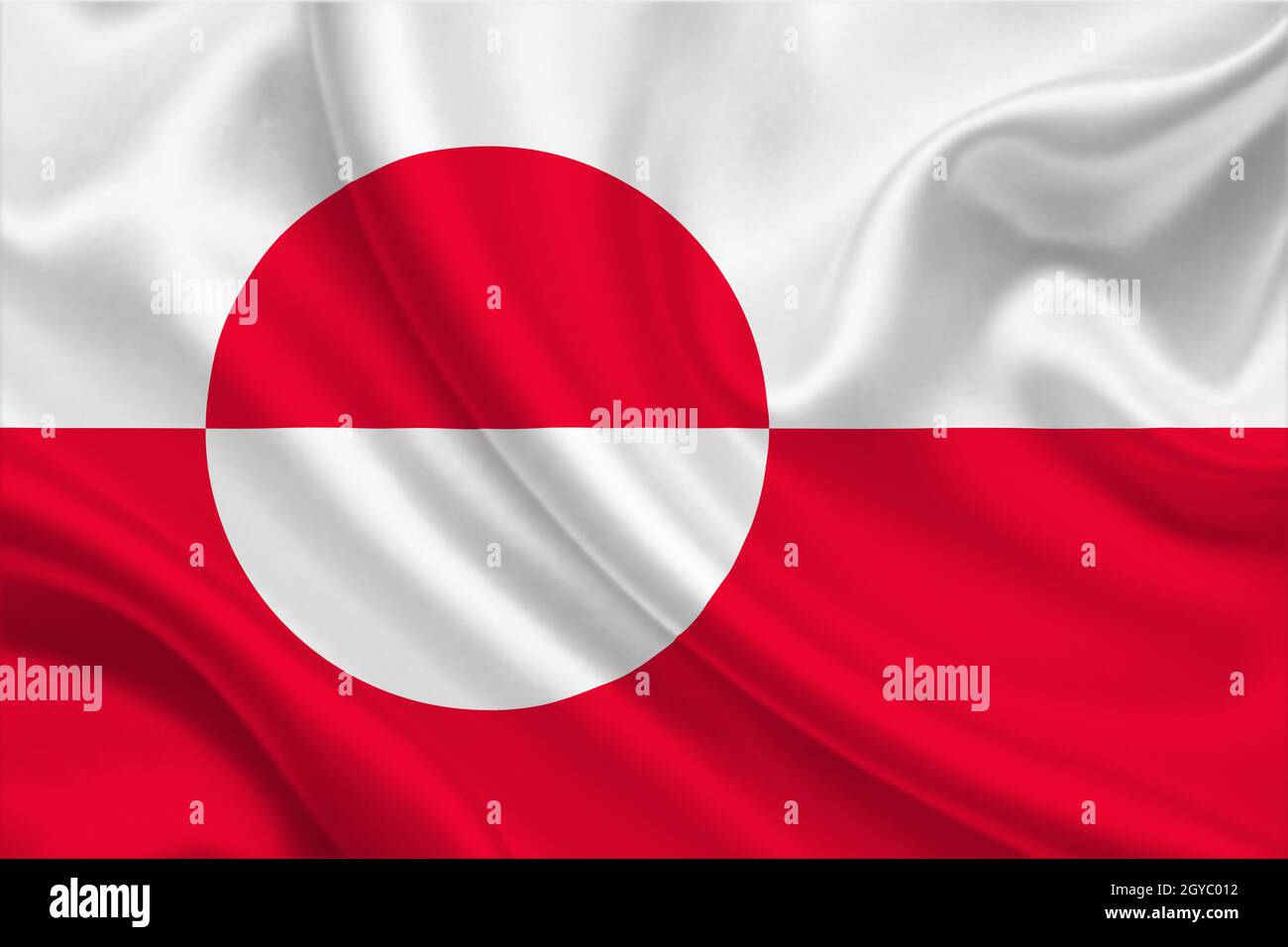 3D Flag of Greenland on wrinkled fabric Stock Photo - Alamy