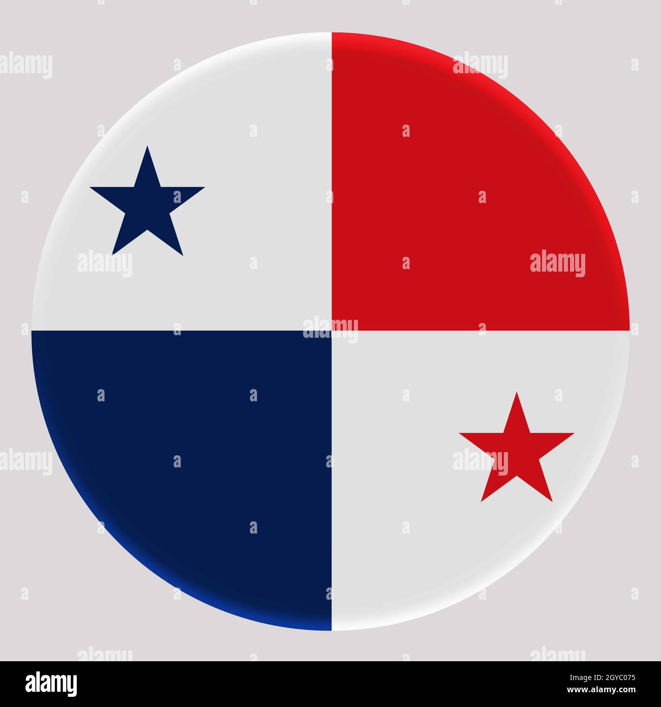 3D Flag of Panama on avatar circle. Stock Photo