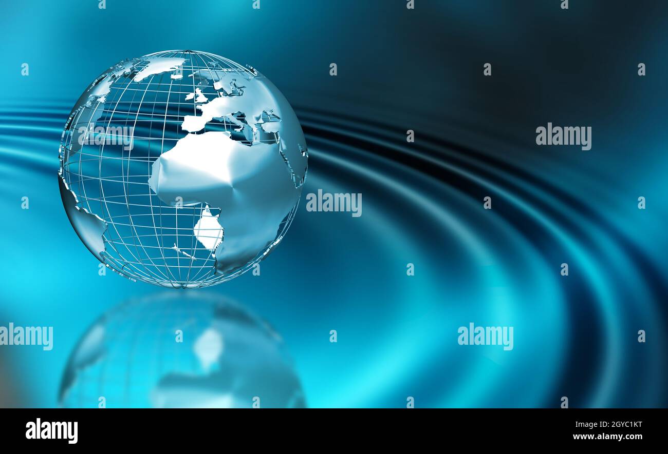 3D render of a wireframe globe on an abstract background Stock Photo ...