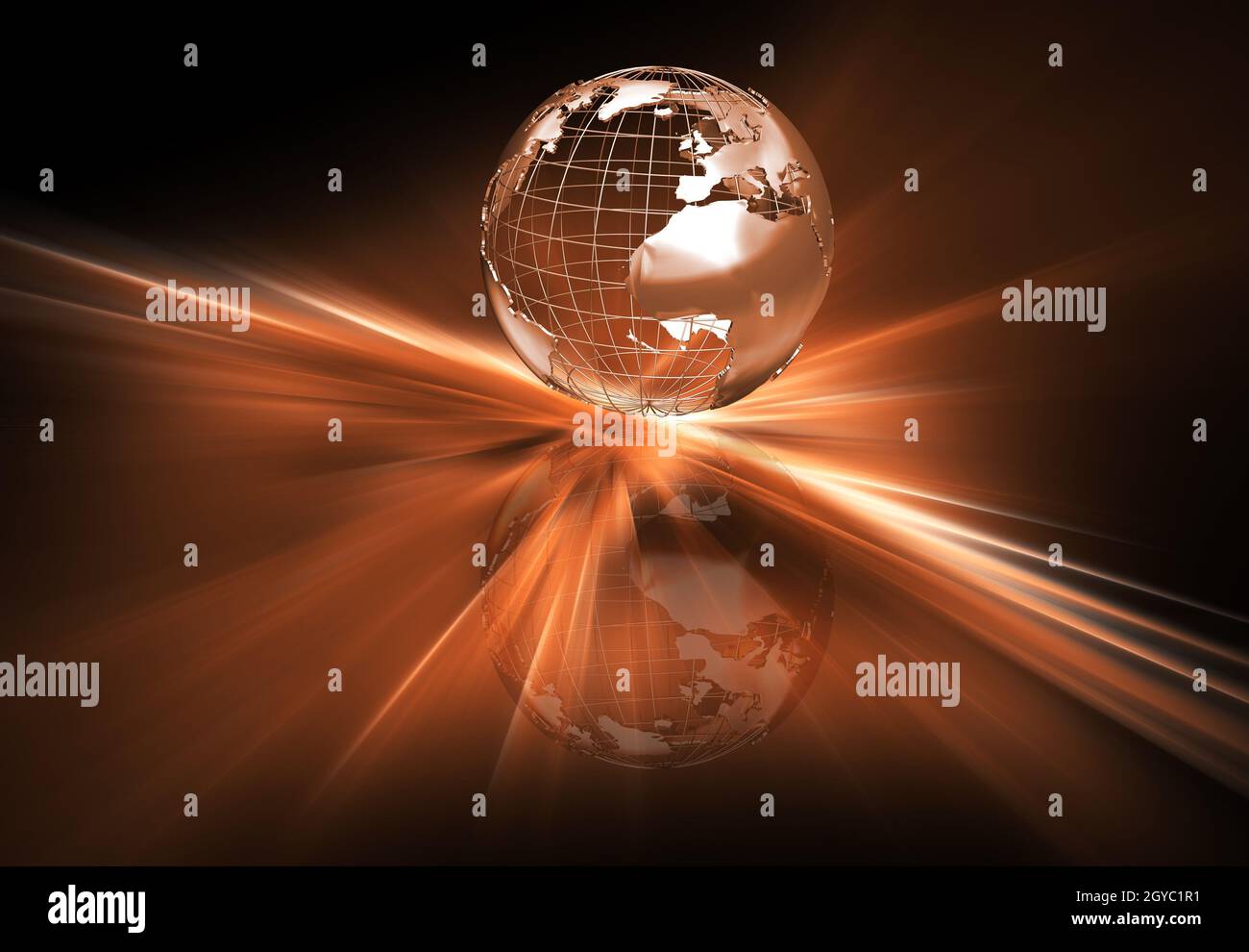 3D render of a globe on an abstract background Stock Photo - Alamy