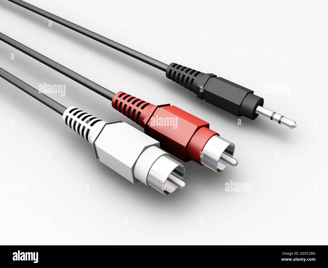 3D render of audio cables Stock Photo - Alamy