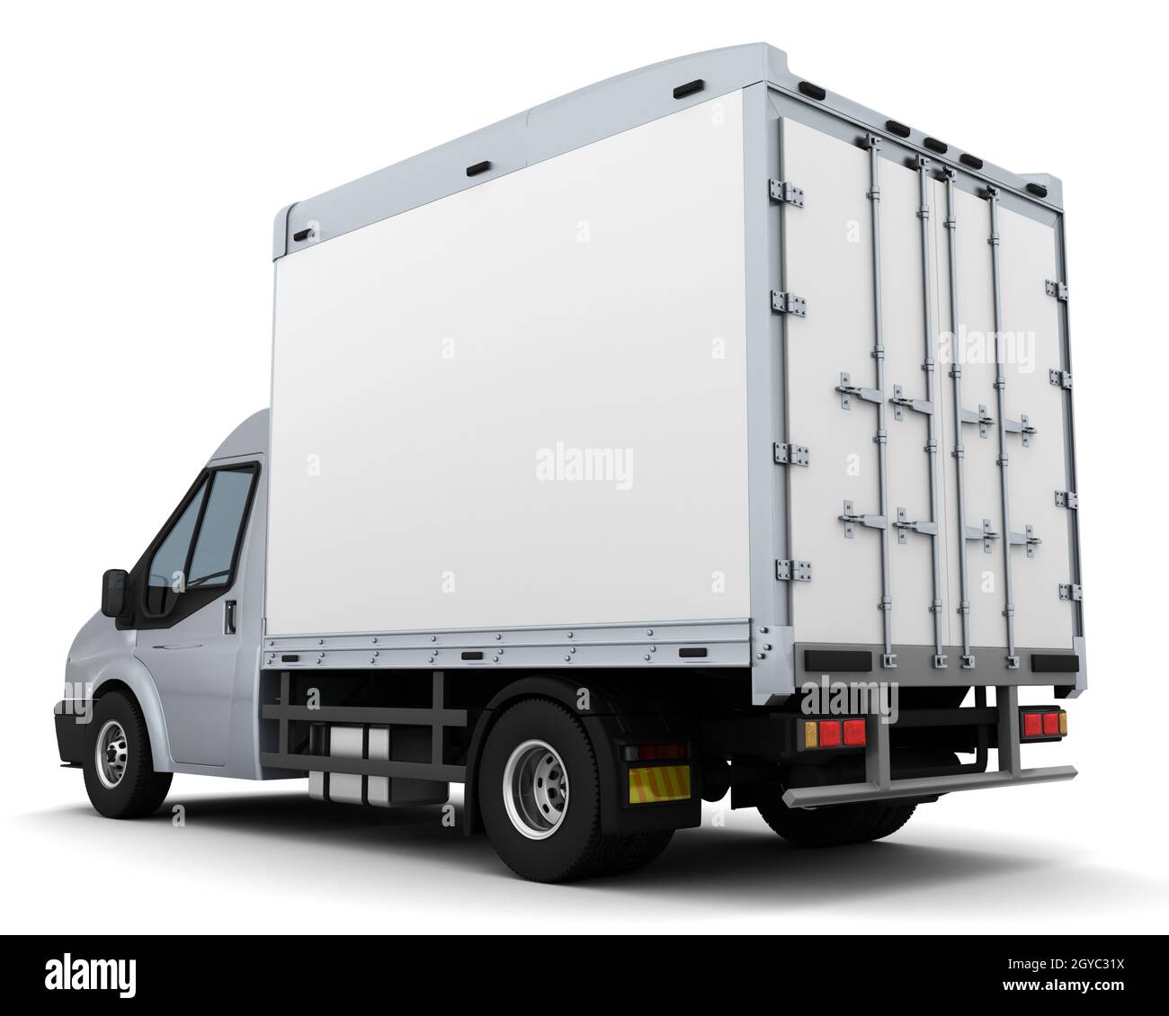 3D Render of a flat bed van Stock Photo - Alamy
