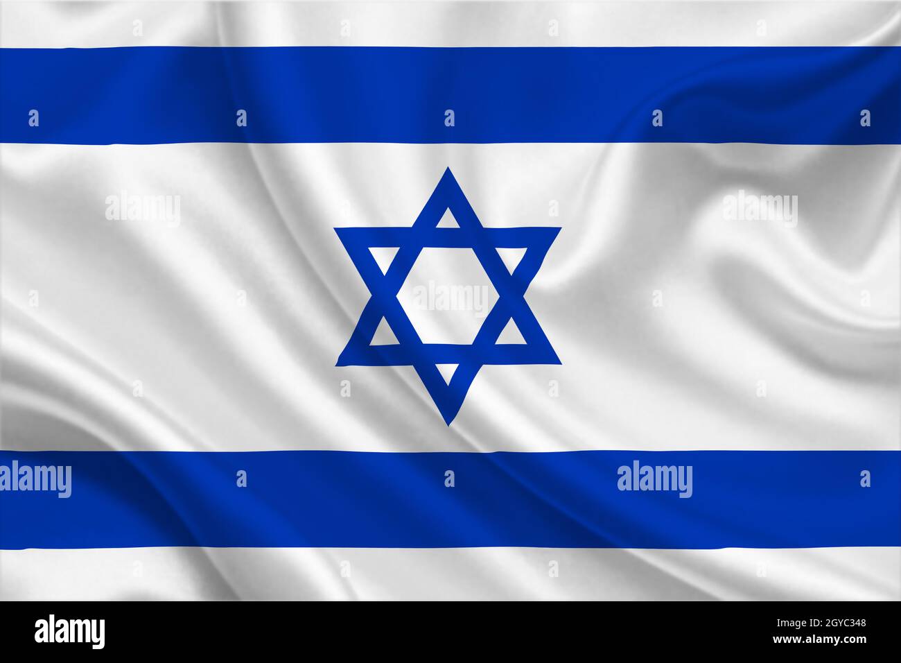 3D Flag of Israel on wrinkled fabric Stock Photo - Alamy