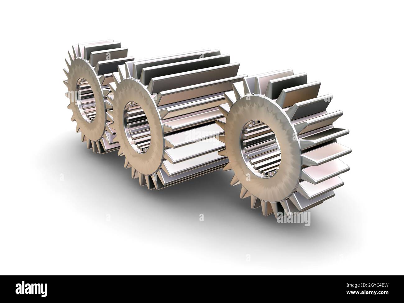 3D render of interlocking gears Stock Photo - Alamy