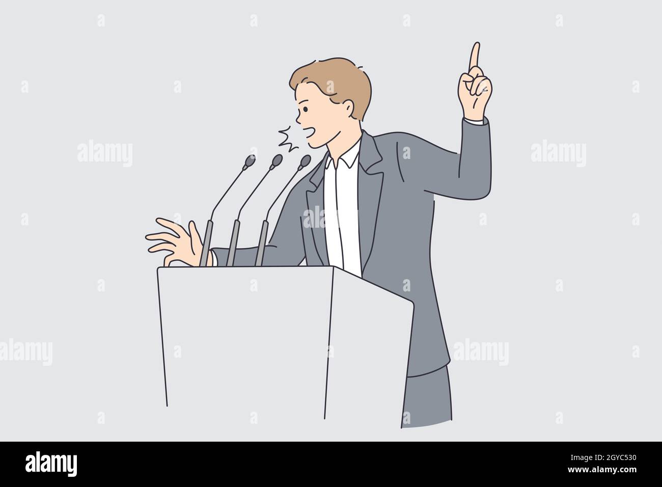 Audience public speaker cartoon hi-res stock photography and images - Alamy