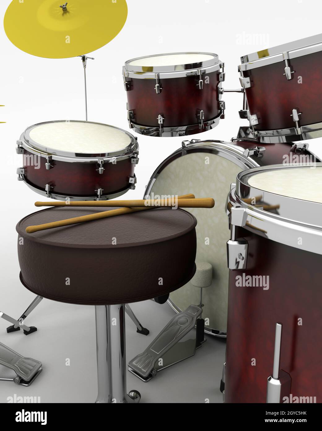 3d render of a concert drum kit Stock Photo - Alamy