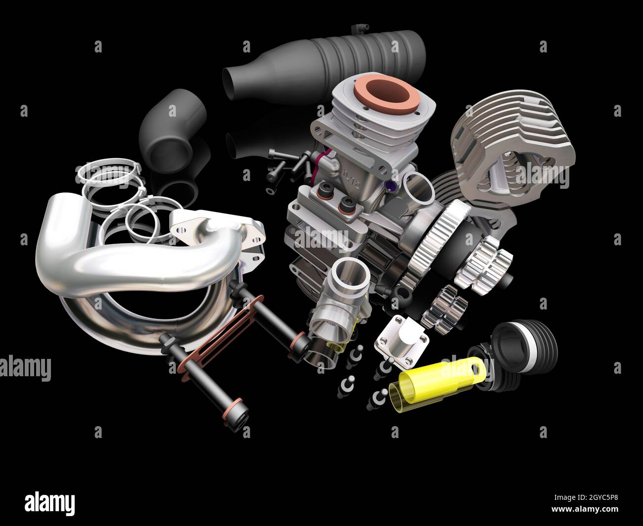 3D render of a car engine Stock Photo - Alamy