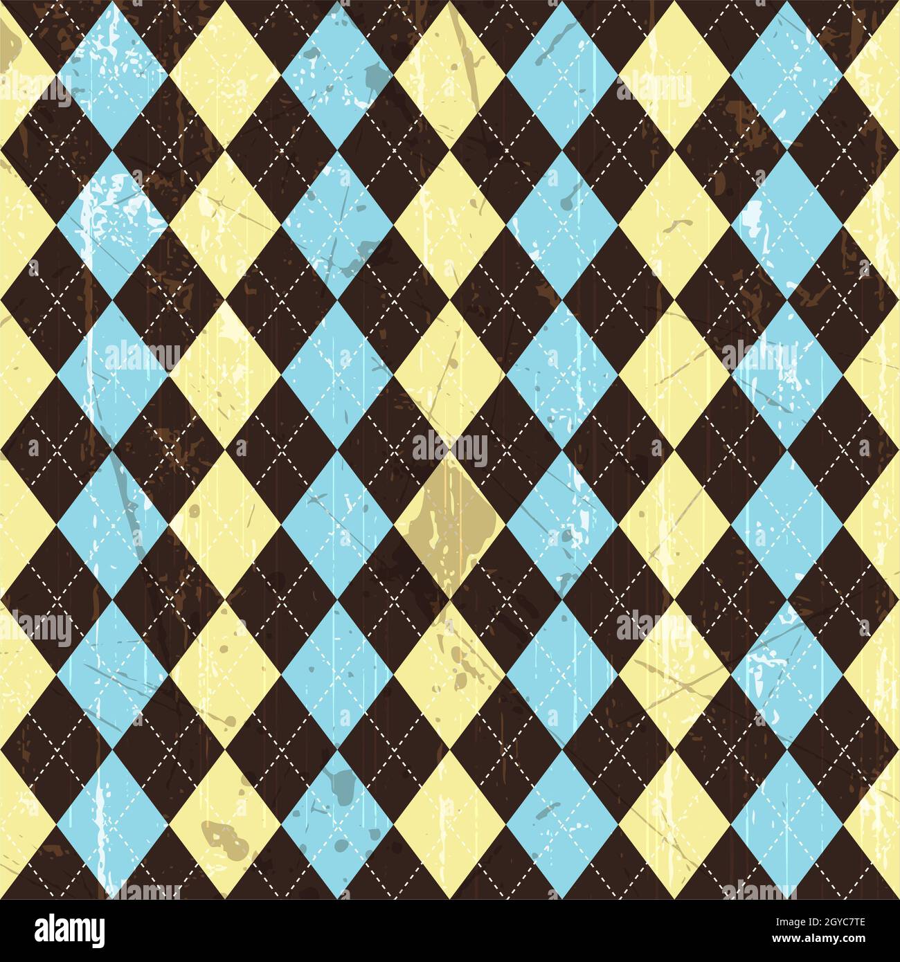 Seamless tiled background of a grunge argyle style pattern Stock Photo