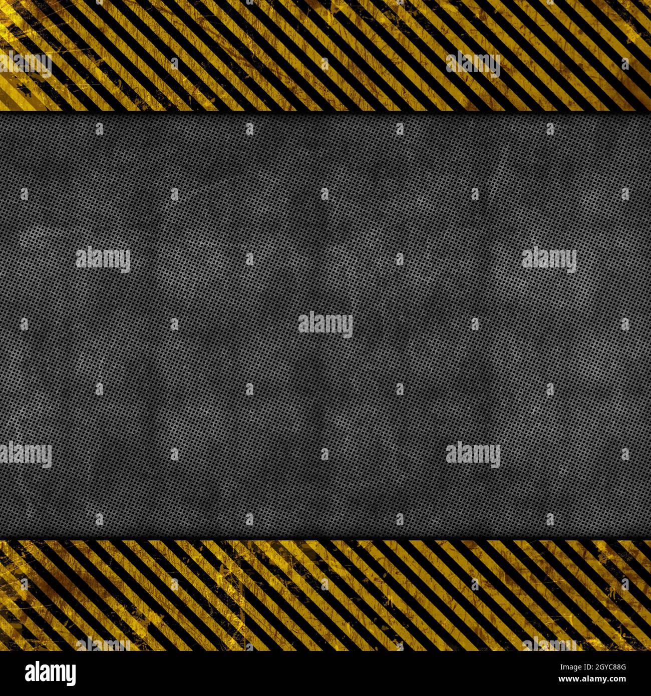 Grunge metal background with yellow and black warning stripes Stock ...