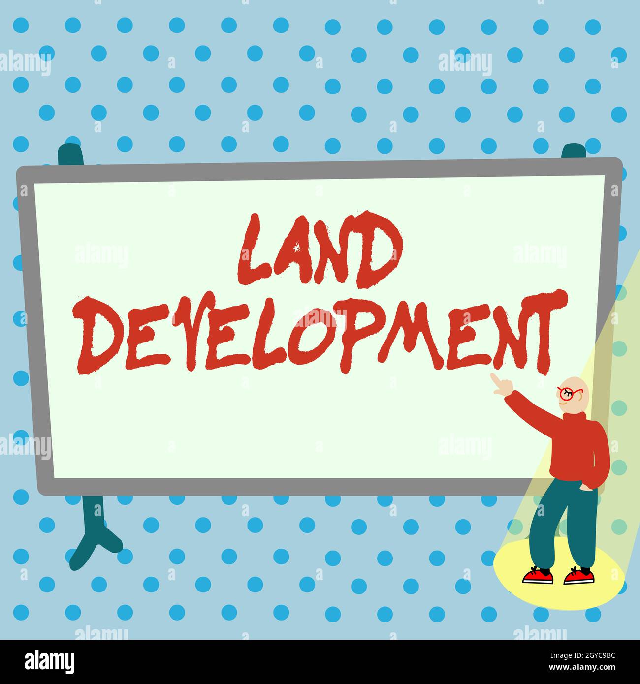 Writing displaying text Land Development, Business idea process of