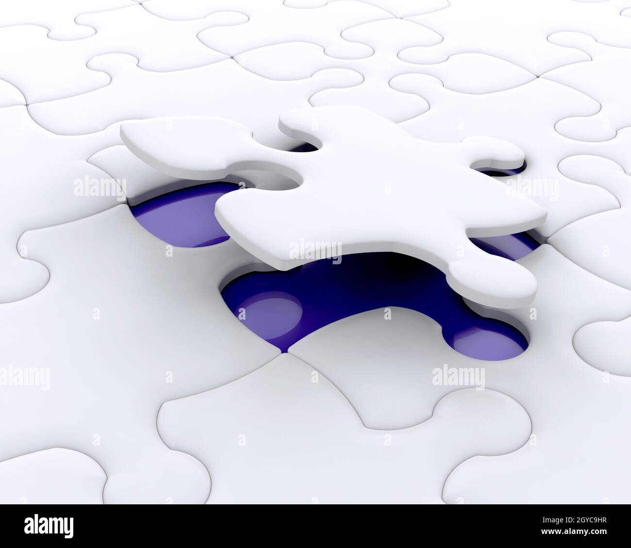 3D render of a final puzzle piece being fitted Stock Photo - Alamy