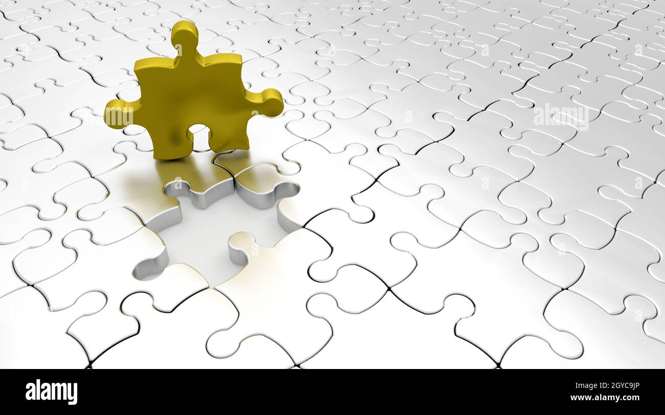 3D RENDER OF JIGSAW PUZZLE Stock Photo - Alamy
