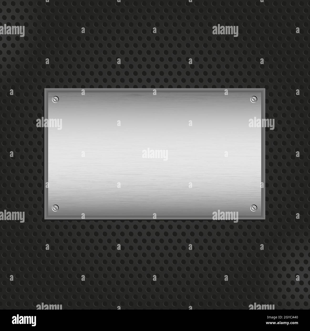Brushed metal texture on a perforated black background Stock Photo - Alamy