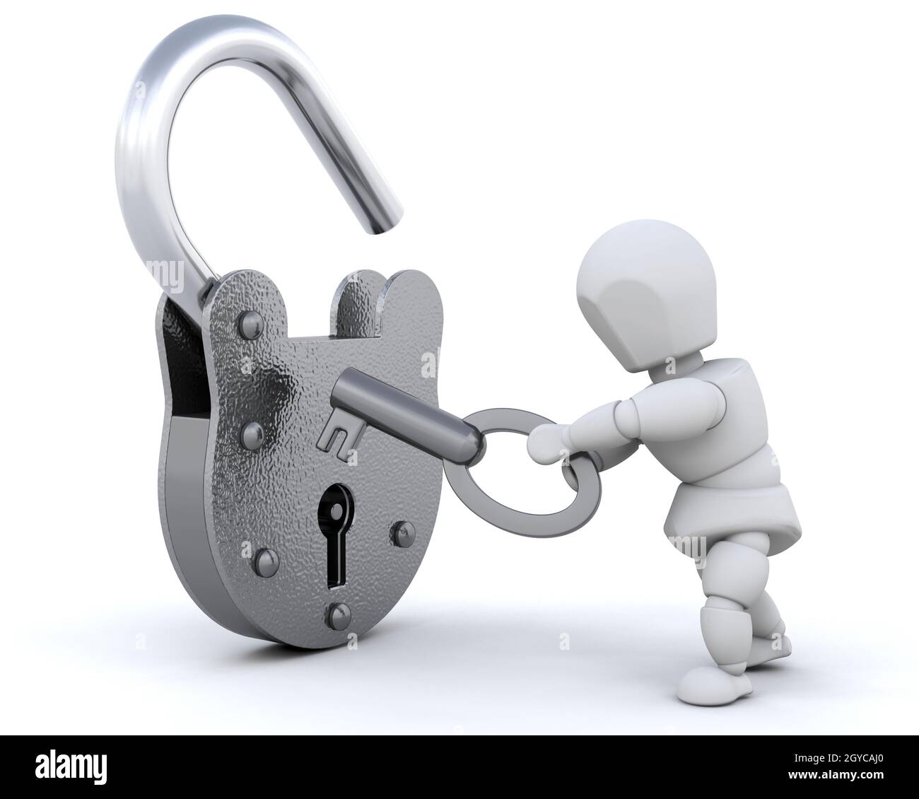 3d render of a padlock and key Stock Photo - Alamy