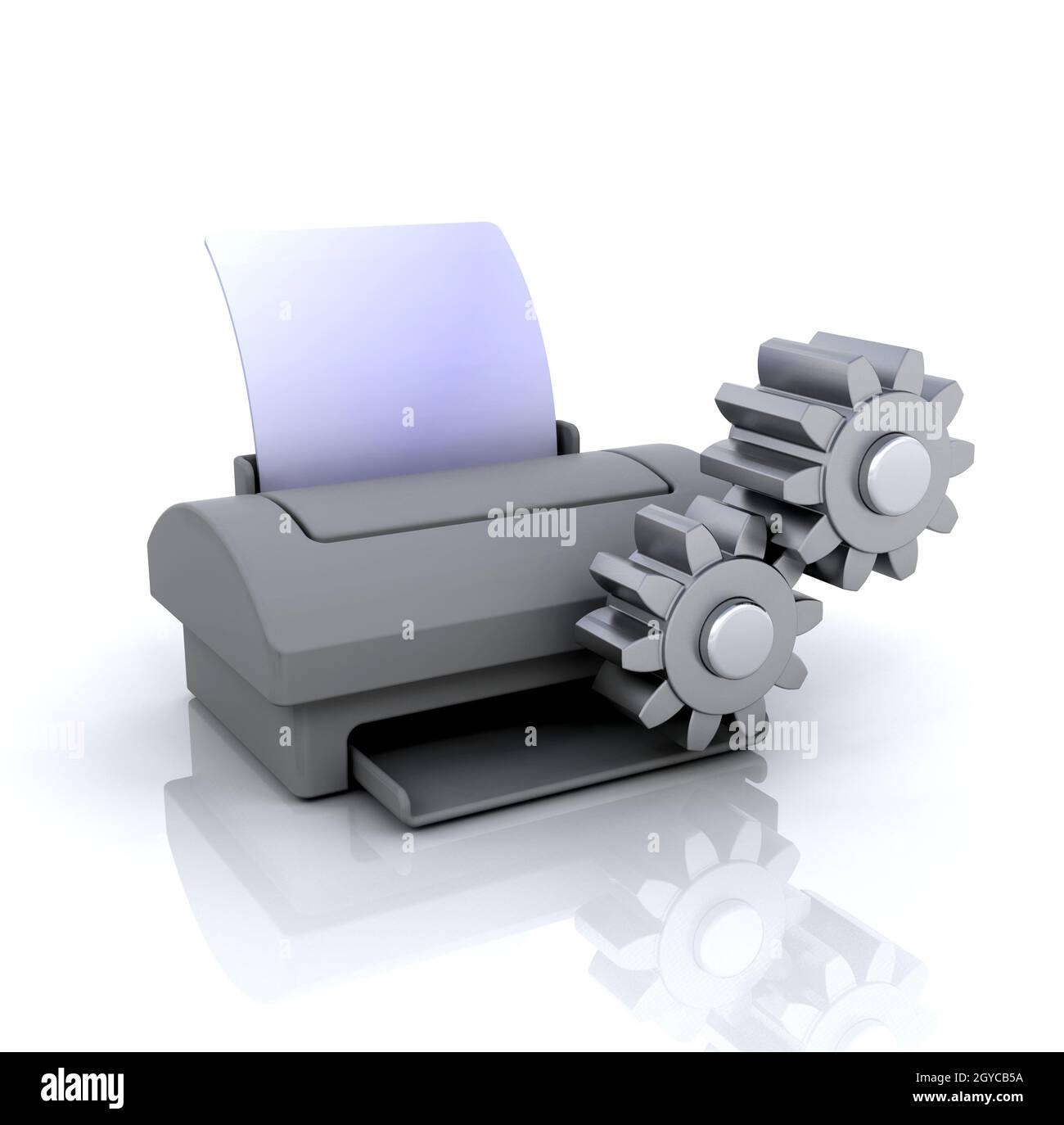 3D computer icon for printer settings Stock Photo