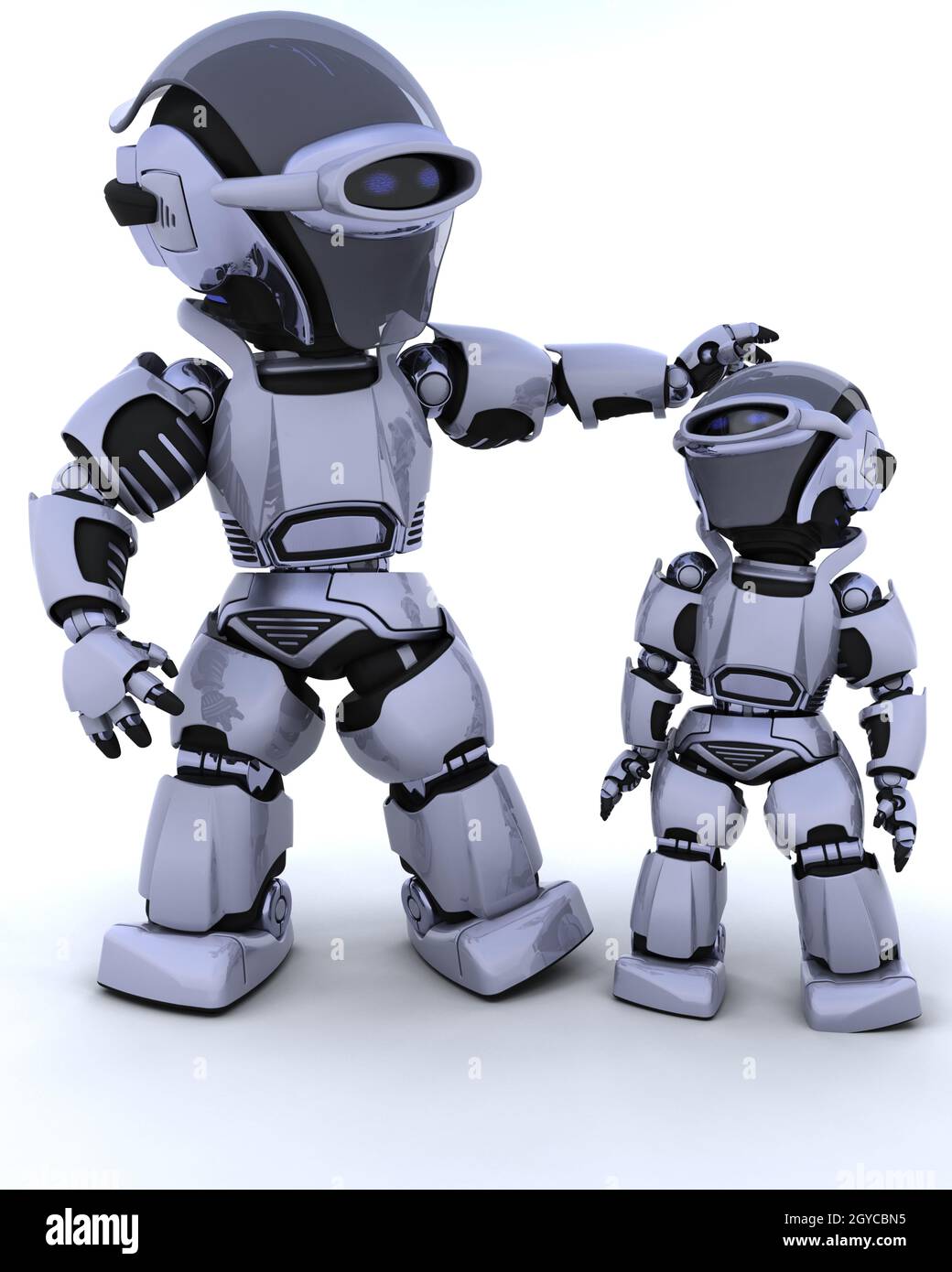 3D render of a robot and child Stock Photo - Alamy