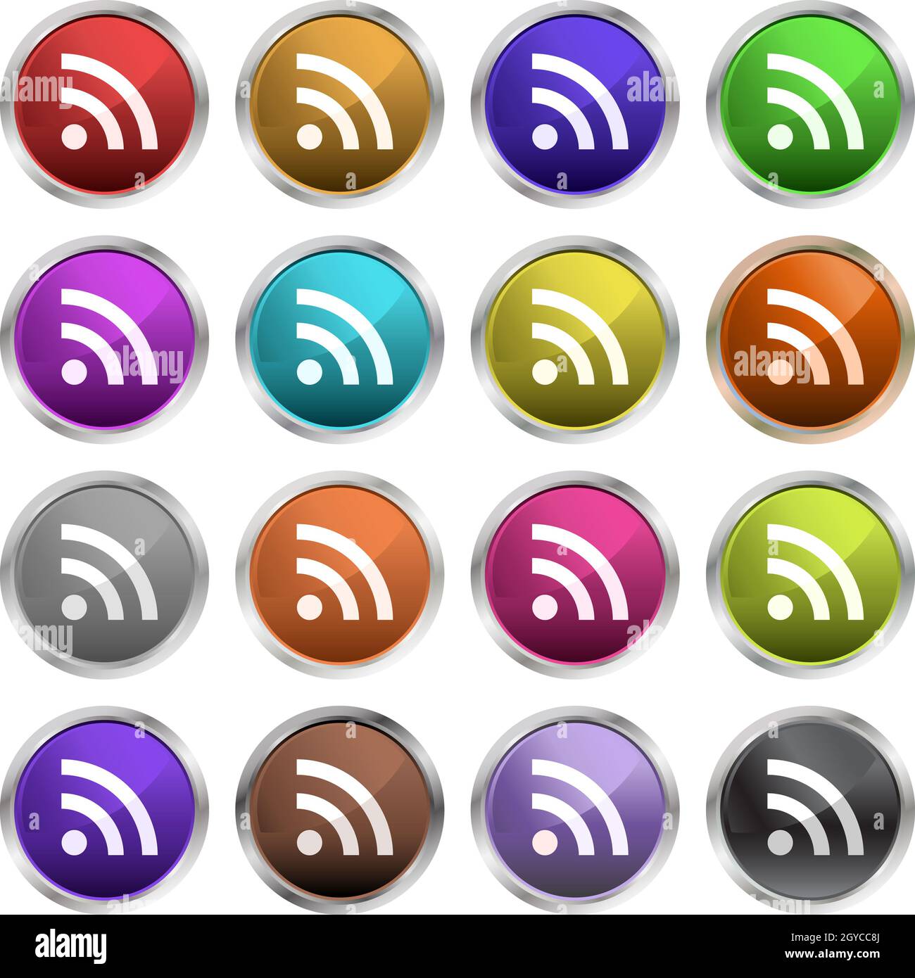 Glossy RSS icons Stock Photo