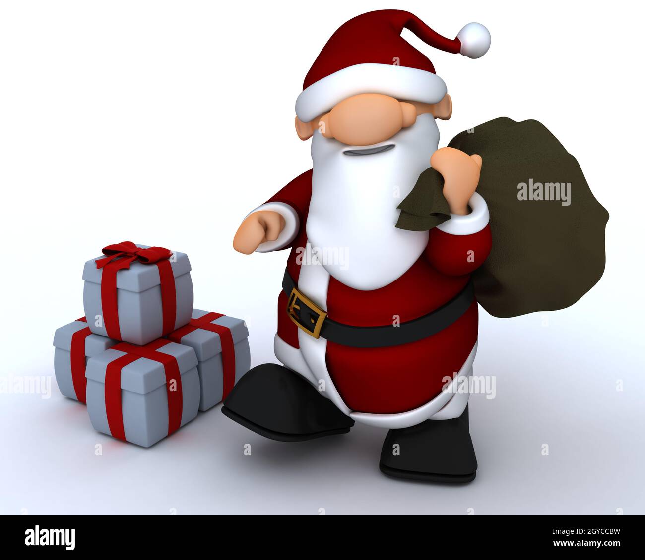 3D Render of a Cute Santa Claus Charicature Stock Photo - Alamy