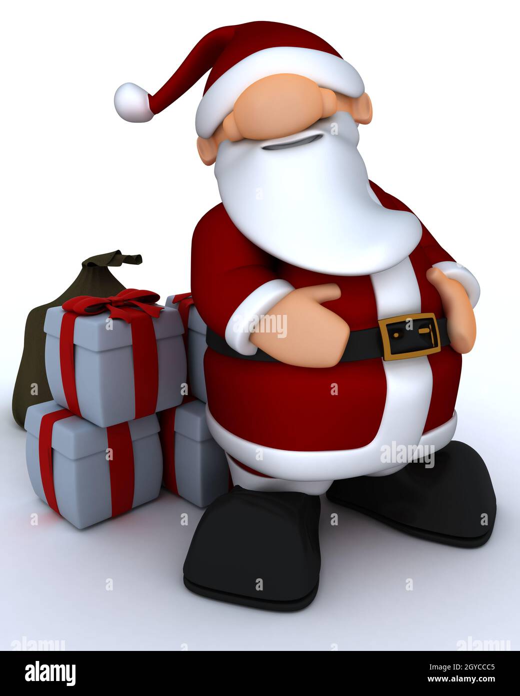3D Render of a Cute Santa Claus Charicature Stock Photo - Alamy