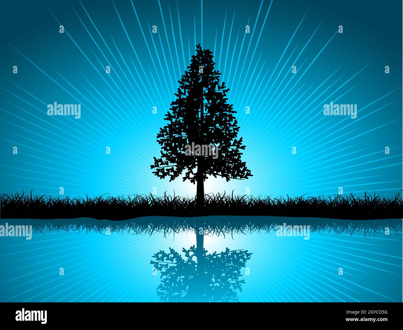Silhouette pine tree vector hi-res stock photography and images - Alamy