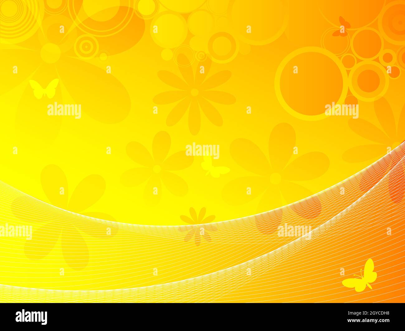 Abstract floral background using warm summer colours Stock Photo