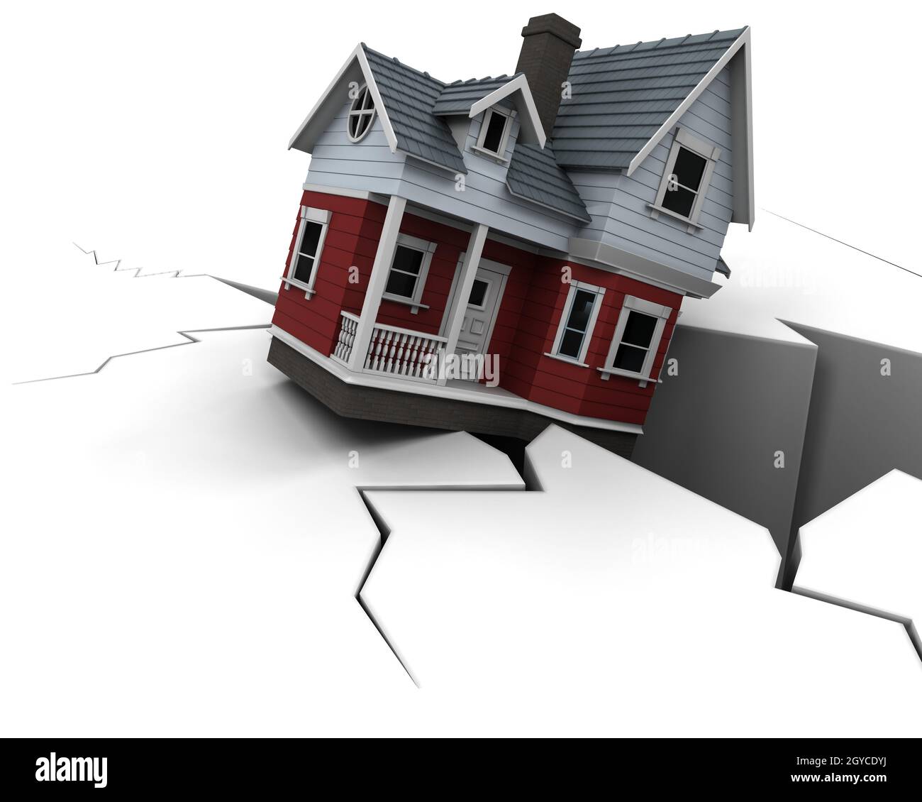 3D render Depicting Declining Property Prices Stock Photo - Alamy