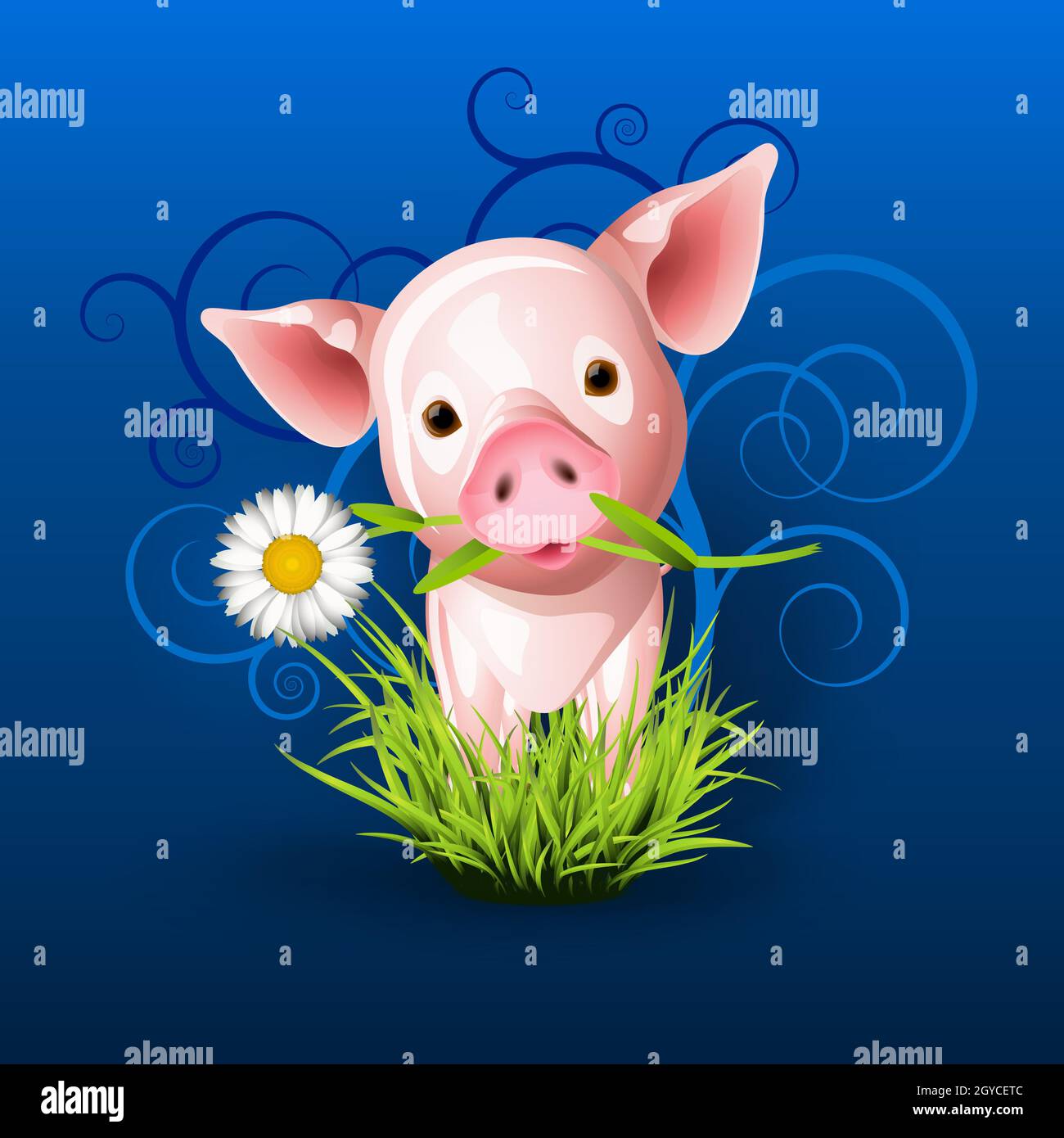 Pink pig cartoon hi-res stock photography and images - Alamy