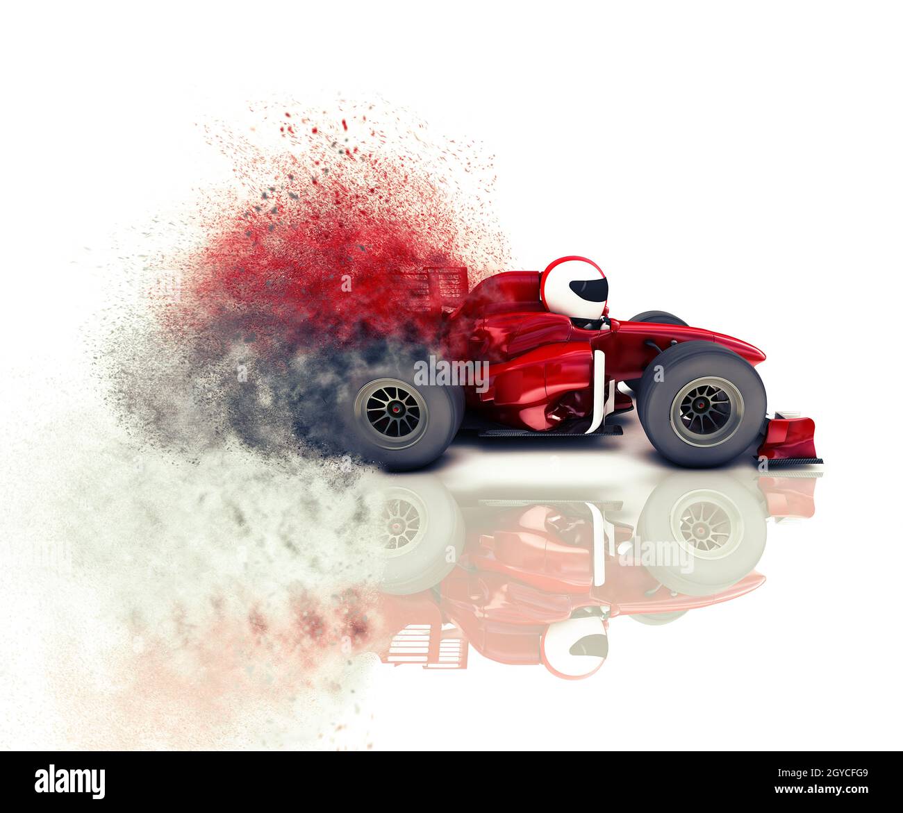 Unbranded Racing Car Speeding Down The Track A 3d Render Featuring