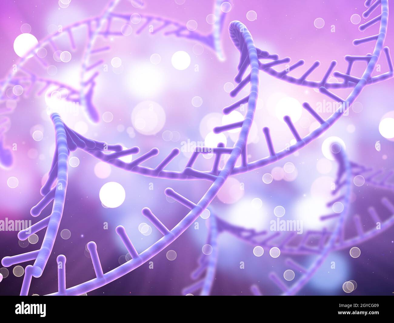 3D render of a medical background with DNA strands Stock Photo
