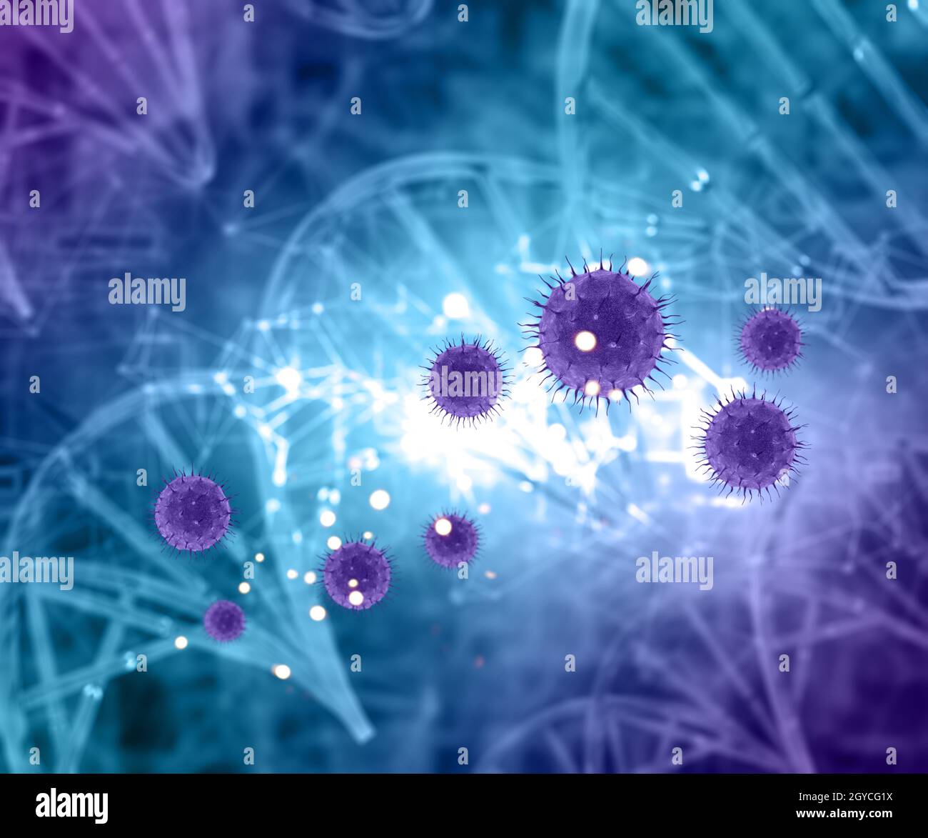 3D render of a medical background with virus cells Stock Photo - Alamy