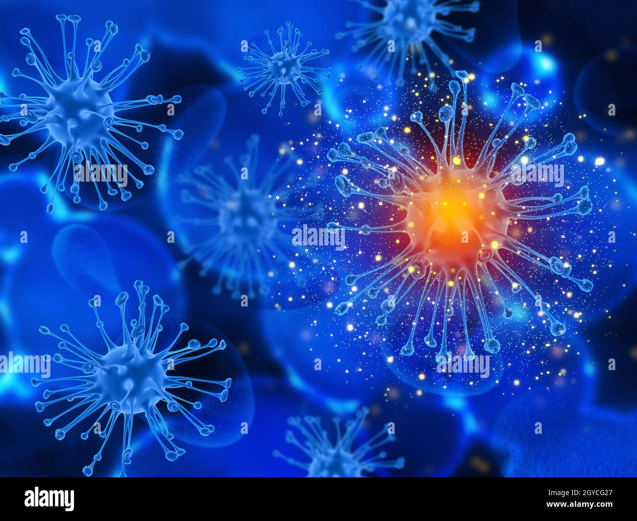 3D render of a medical background with virus cells Stock Photo - Alamy