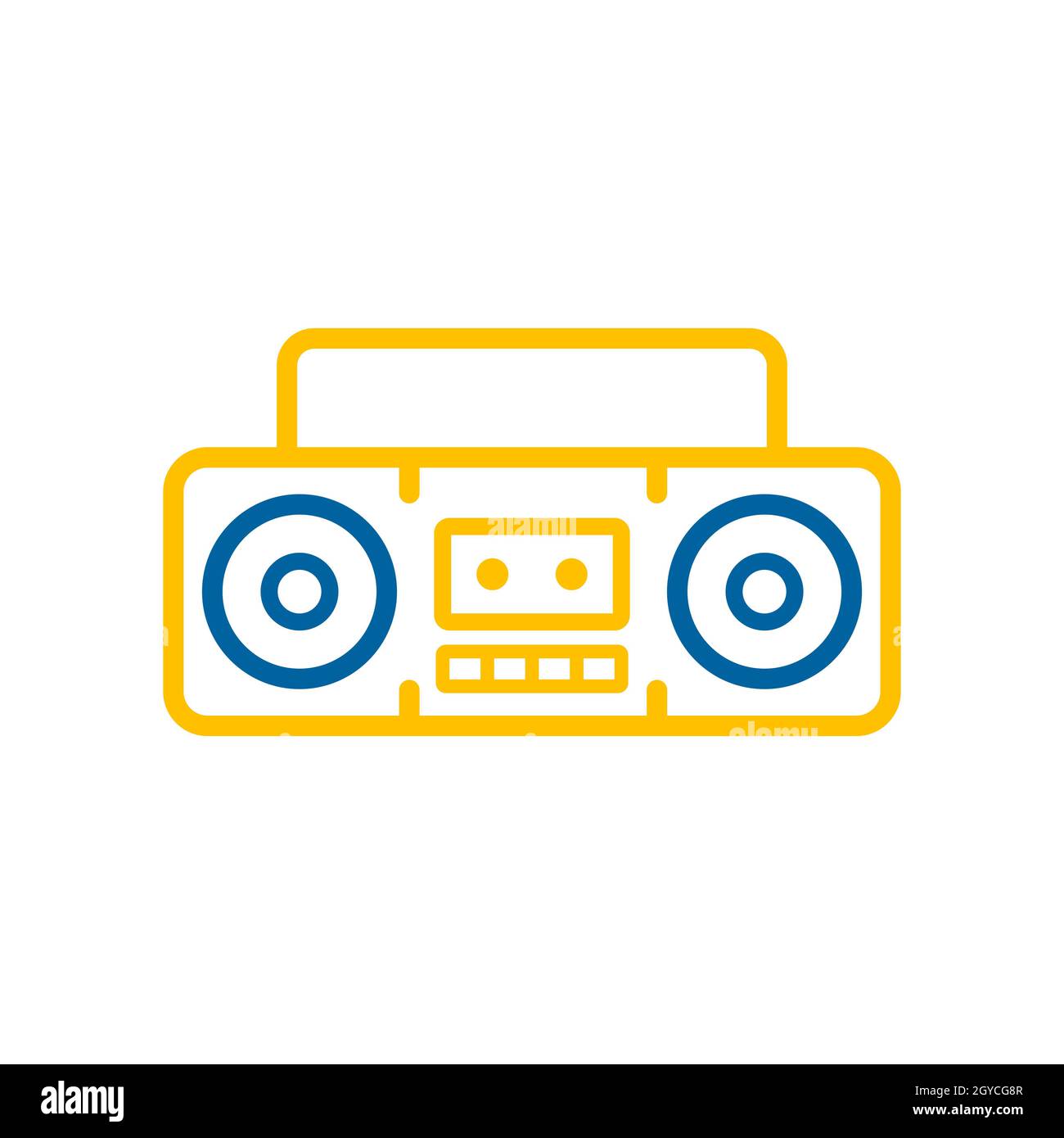 Boombox cassette stereo recorder retro design from the eighties vector icon. Graph symbol for music and sound web site and apps design, logo, app, UI Stock Photo