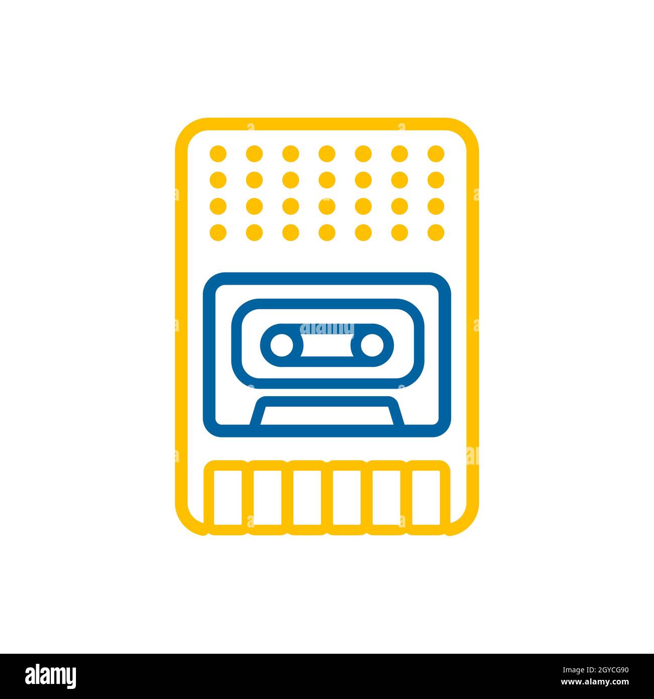 Vintage audio tape recorder vector icon. Graph symbol for music and