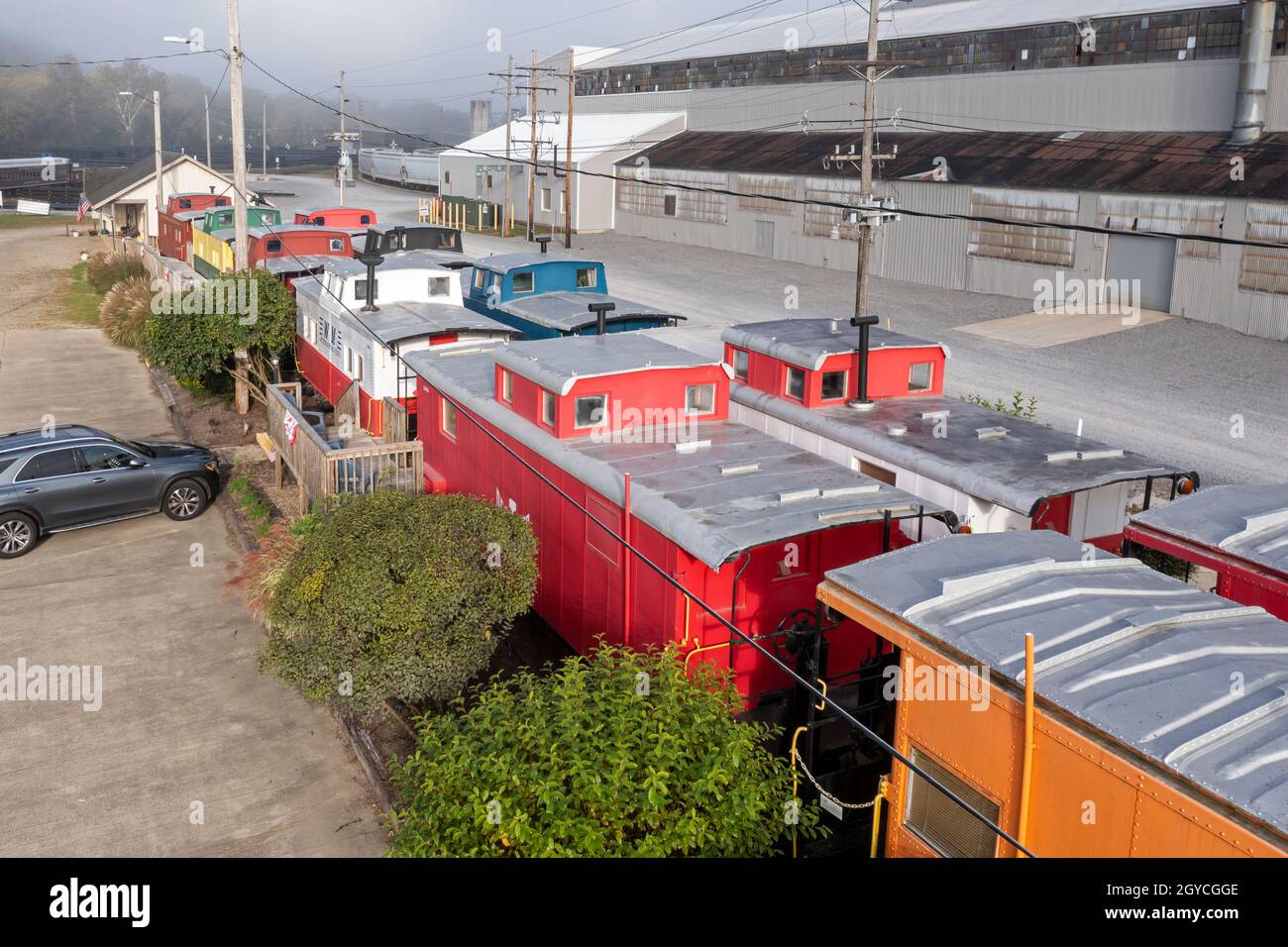 Titusville, Pennsylvania The Caboose Motel. Guests stay in rooms in