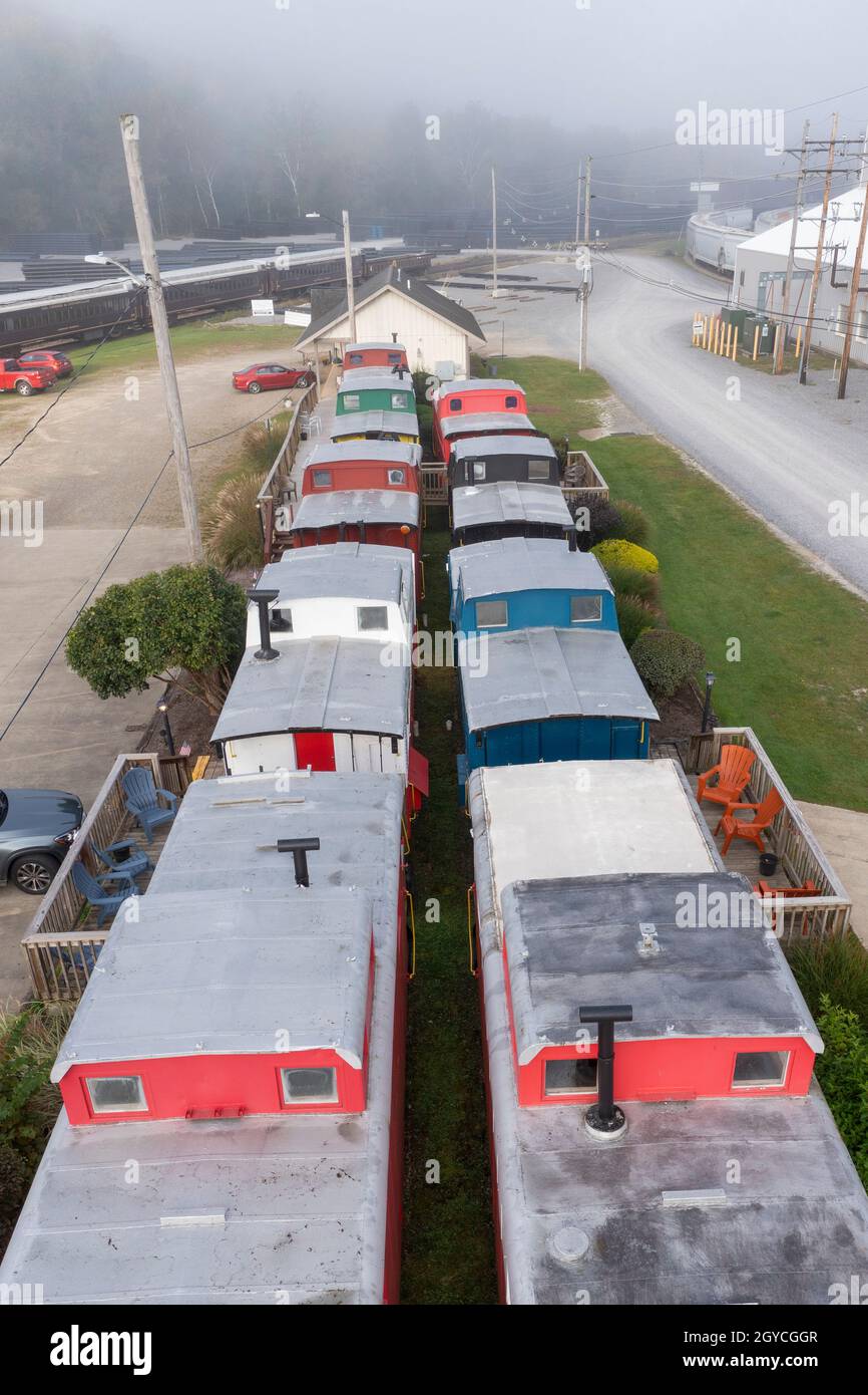 Titusville, Pennsylvania The Caboose Motel. Guests stay in rooms in